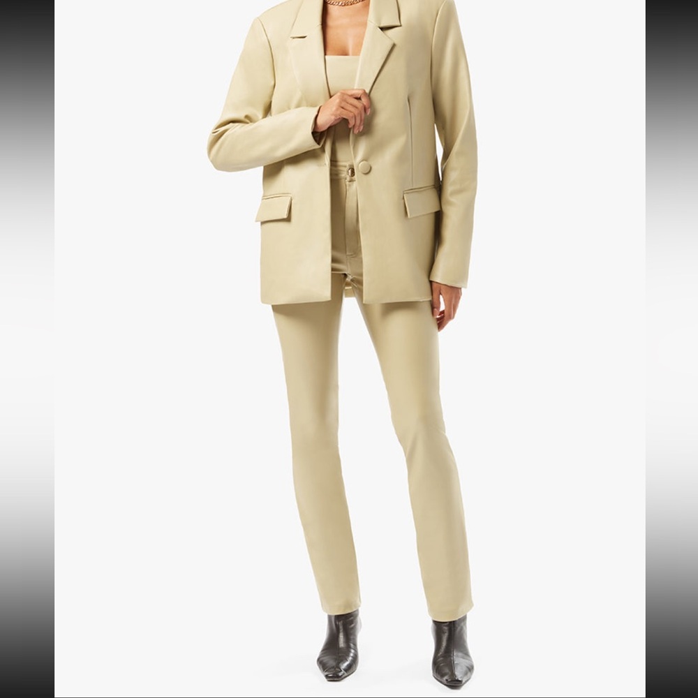 WeWoreWhat Beige Leather Pants